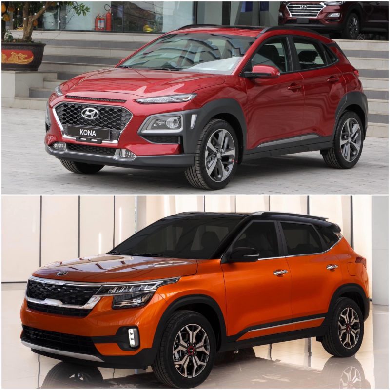 Ngoại thất Hyundai Kona và Kia Seltos